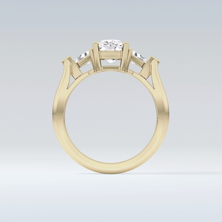 Elegant 2.35 CT Three Stones Engagement Ring Featuring Cushion Moissanite