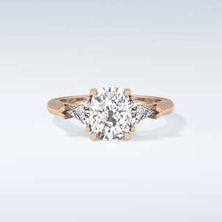 Elegant 2.35 CT Three Stones Engagement Ring Featuring Cushion Moissanite