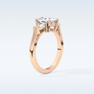 Elegant 2.35 CT Three Stones Engagement Ring Featuring Cushion Moissanite
