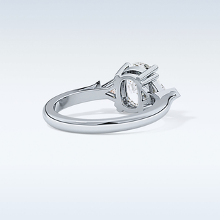 Elegant 2.35 CT Three Stones Engagement Ring Featuring Cushion Moissanite