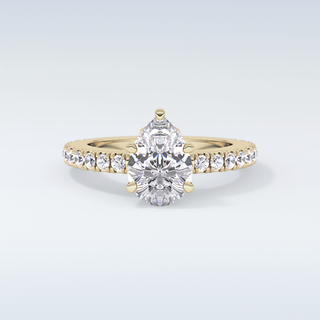 1.81 CT Pave Engagement Ring Featuring Pear Moissanite