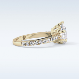 1.81 CT Pave Engagement Ring Featuring Pear Moissanite