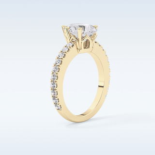 1.81 CT Pave Engagement Ring Featuring Pear Moissanite