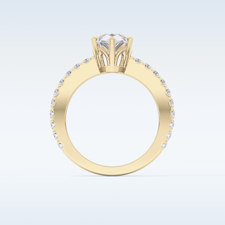 1.81 CT Pave Engagement Ring Featuring Pear Moissanite
