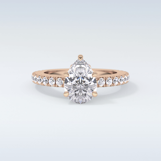 1.81 CT Pave Engagement Ring Featuring Pear Moissanite