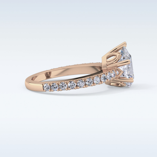 1.81 CT Pave Engagement Ring Featuring Pear Moissanite