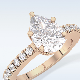 1.81 CT Pave Engagement Ring Featuring Pear Moissanite