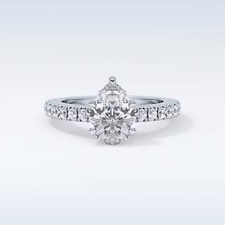 1.81 CT Pave Engagement Ring Featuring Pear Moissanite