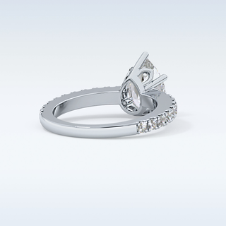 1.81 CT Pave Engagement Ring Featuring Pear Moissanite