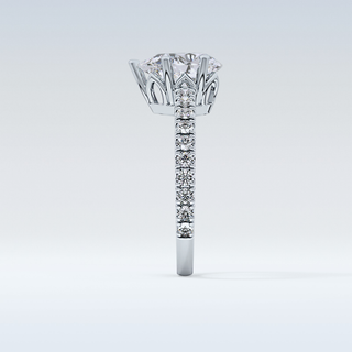 1.81 CT Pave Engagement Ring Featuring Pear Moissanite