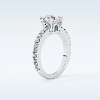 1.81 CT Pave Engagement Ring Featuring Pear Moissanite