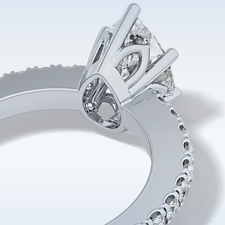 1.81 CT Pave Engagement Ring Featuring Pear Moissanite