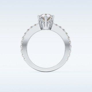 1.81 CT Pave Engagement Ring Featuring Pear Moissanite