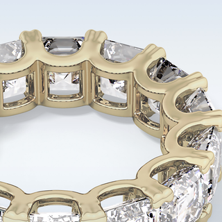Beautiful Full Eternity Wedding Band with 10.21 CT Emerald & Square Cut Moissanite