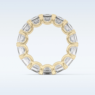 Beautiful Full Eternity Wedding Band with 10.21 CT Emerald & Square Cut Moissanite