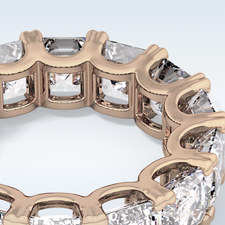 Beautiful Full Eternity Wedding Band with 10.21 CT Emerald & Square Cut Moissanite