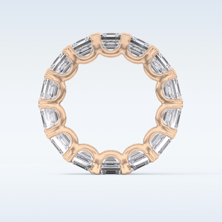 Beautiful Full Eternity Wedding Band with 10.21 CT Emerald & Square Cut Moissanite