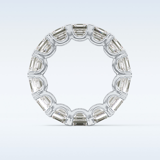 Beautiful Full Eternity Wedding Band with 10.21 CT Emerald & Square Cut Moissanite