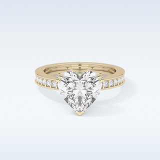3.03 CT Pave Engagement Ring Featuring Heart Moissanite