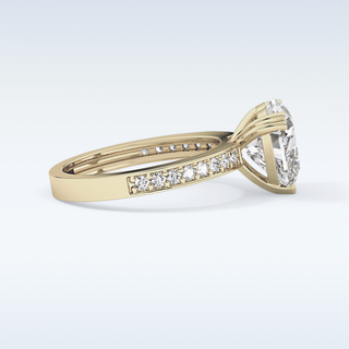 3.03 CT Pave Engagement Ring Featuring Heart Moissanite