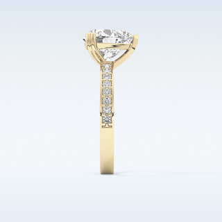 3.03 CT Pave Engagement Ring Featuring Heart Moissanite
