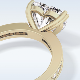 3.03 CT Pave Engagement Ring Featuring Heart Moissanite