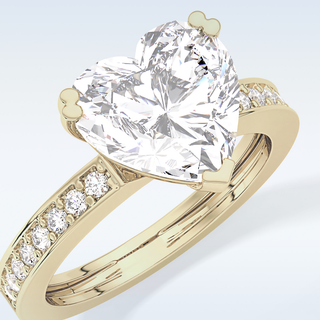 3.03 CT Pave Engagement Ring Featuring Heart Moissanite