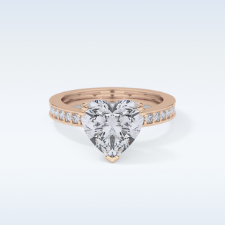 3.03 CT Pave Engagement Ring Featuring Heart Moissanite