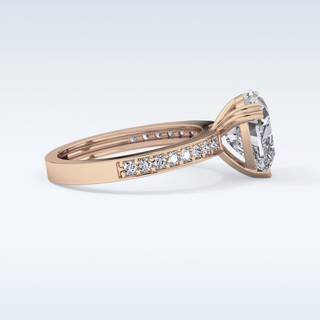 3.03 CT Pave Engagement Ring Featuring Heart Moissanite
