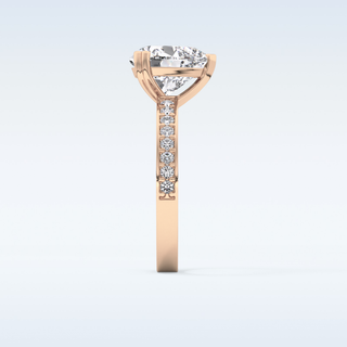 3.03 CT Pave Engagement Ring Featuring Heart Moissanite
