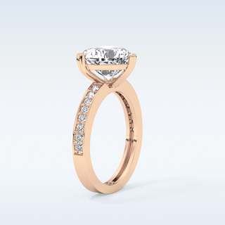 3.03 CT Pave Engagement Ring Featuring Heart Moissanite