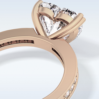3.03 CT Pave Engagement Ring Featuring Heart Moissanite