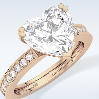 3.03 CT Pave Engagement Ring Featuring Heart Moissanite