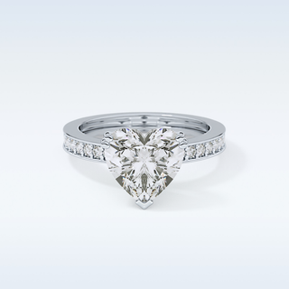 3.03 CT Pave Engagement Ring Featuring Heart Moissanite