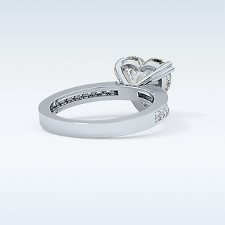 3.03 CT Pave Engagement Ring Featuring Heart Moissanite