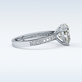3.03 CT Pave Engagement Ring Featuring Heart Moissanite
