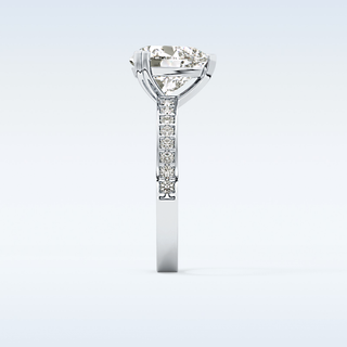 3.03 CT Pave Engagement Ring Featuring Heart Moissanite