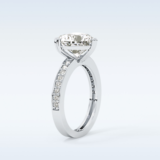 3.03 CT Pave Engagement Ring Featuring Heart Moissanite