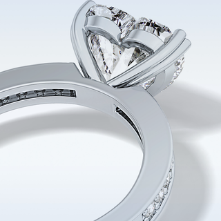 3.03 CT Pave Engagement Ring Featuring Heart Moissanite