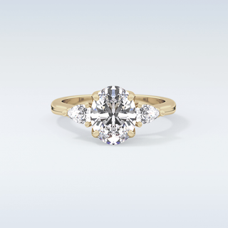 Elegant 1.67 CT Three Stones Engagement Ring Featuring Oval Moissanite