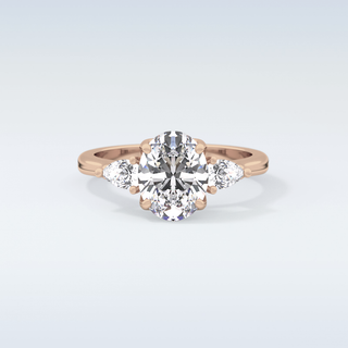 Elegant 1.67 CT Three Stones Engagement Ring Featuring Oval Moissanite