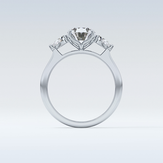 Elegant 1.67 CT Three Stones Engagement Ring Featuring Oval Moissanite