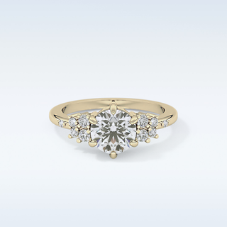 1.29 CT Cluster Engagement Ring Featuring Round Moissanite