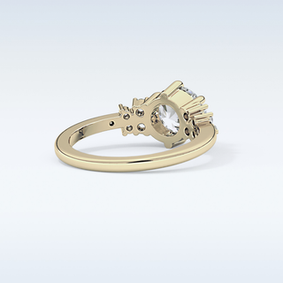 1.29 CT Cluster Engagement Ring Featuring Round Moissanite