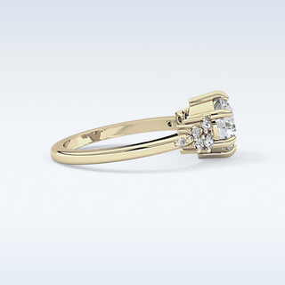 1.29 CT Cluster Engagement Ring Featuring Round Moissanite