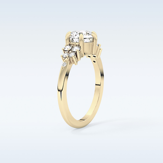 1.29 CT Cluster Engagement Ring Featuring Round Moissanite