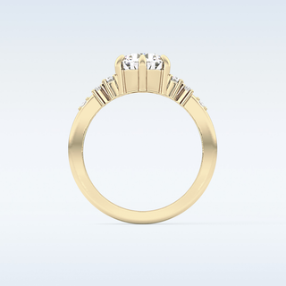 1.29 CT Cluster Engagement Ring Featuring Round Moissanite