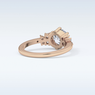 1.29 CT Cluster Engagement Ring Featuring Round Moissanite