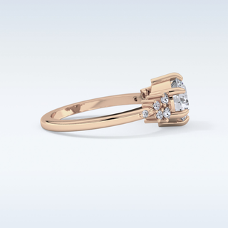 1.29 CT Cluster Engagement Ring Featuring Round Moissanite