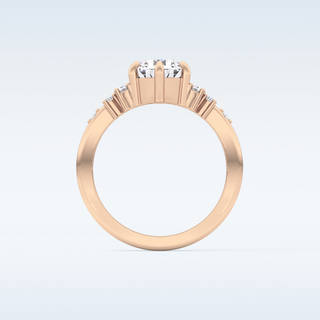 1.29 CT Cluster Engagement Ring Featuring Round Moissanite